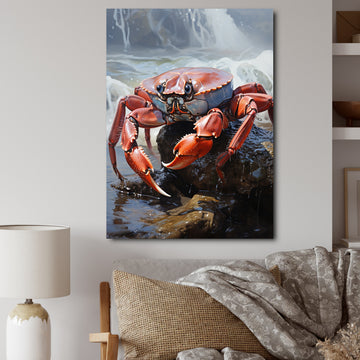 Crab Coastal Sentry - Crab Living Room Wall Art
